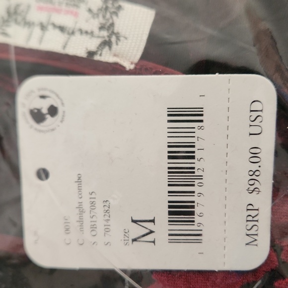 Free People Magic Hour Velvet Bodysuit in Midnight Combo Medium MSRP $98 FP109 - Picture 7 of 8